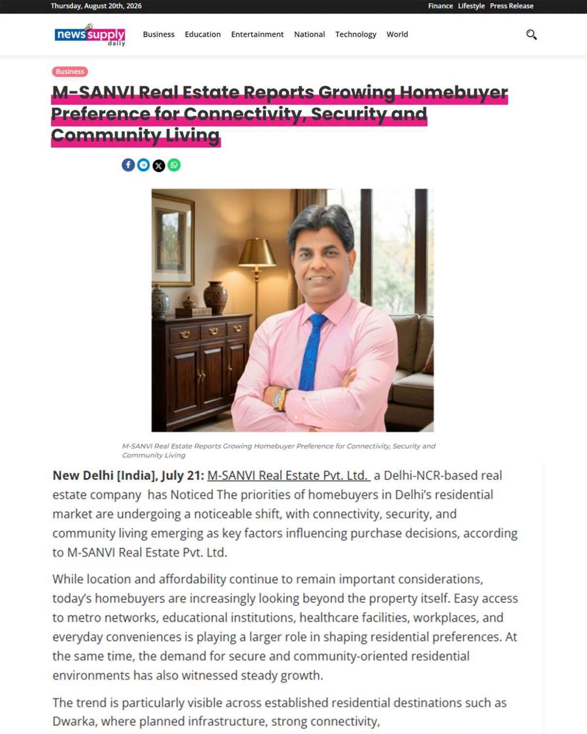 News Supply Daily- M-Sanvi